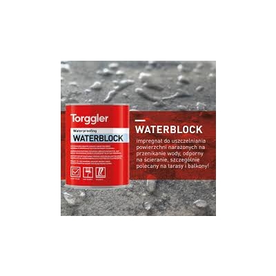 TORGGLER WATERBLOCK - Bezbarwny uszczelniacz rozpuszczalnikowy do gresu, ceramiki, drewna, klinkieru, kamienia - 1 L